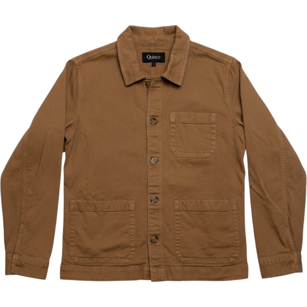 Quince Womens Organic Cotton Canvas Chore Jacket L Brown Pocket Utility Workwear